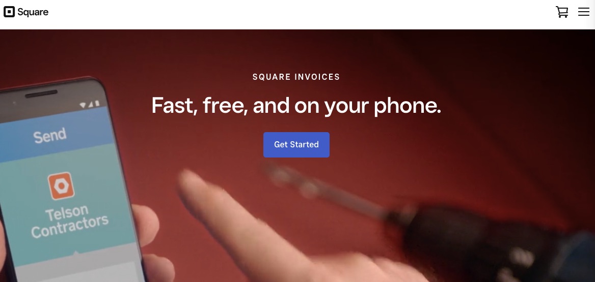Square invoices home page