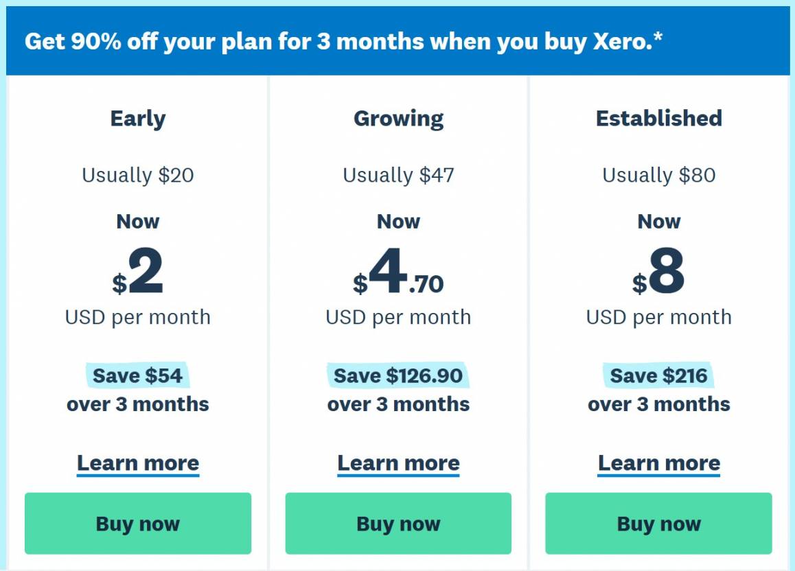 3. Xero Pricing