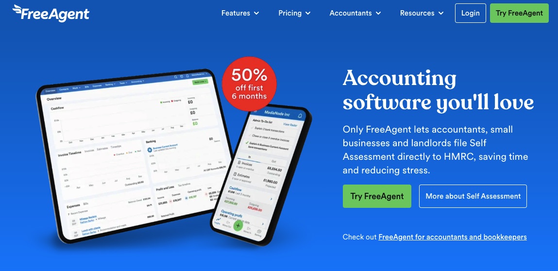 FreeAgent home page