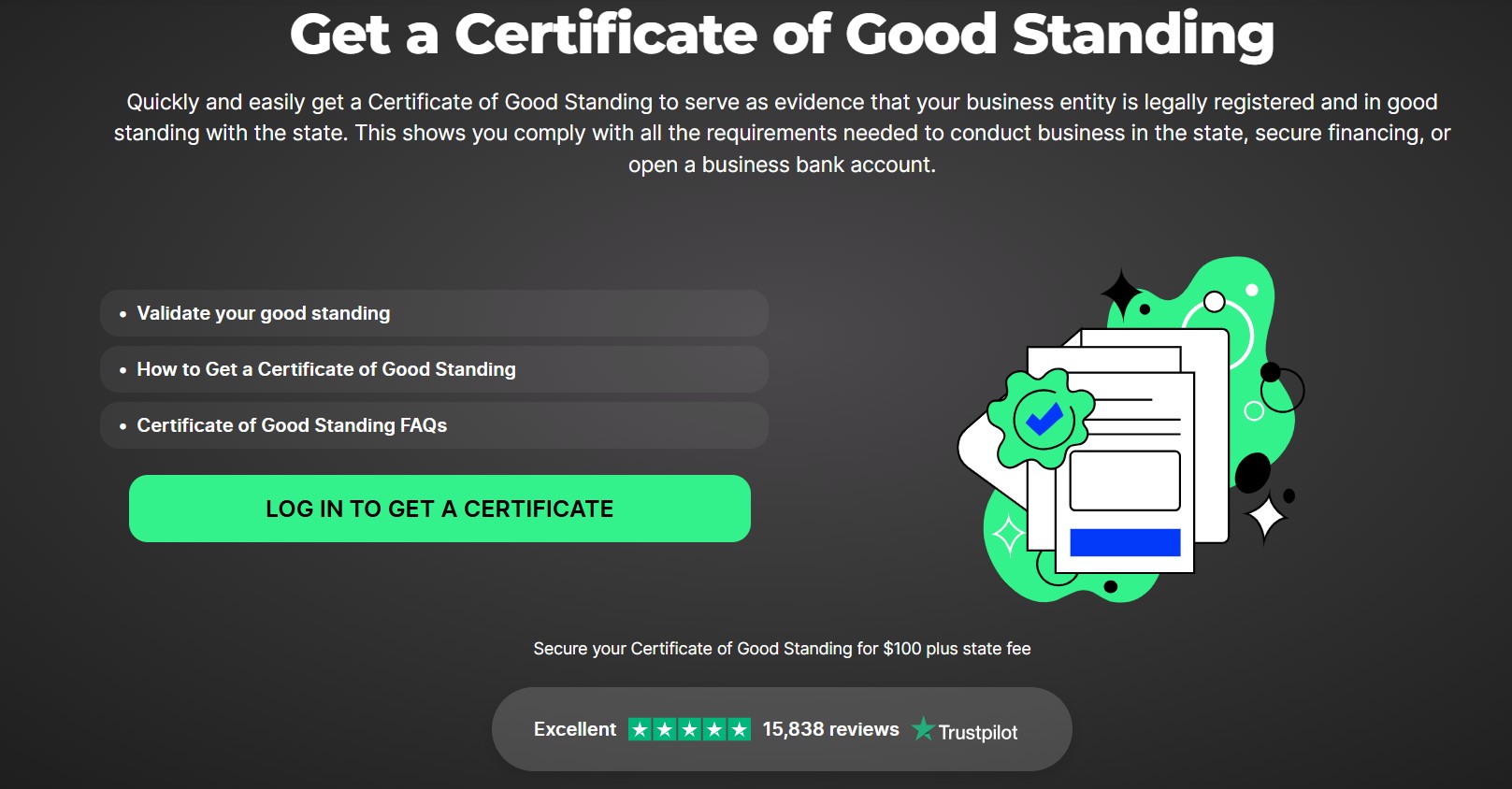 Certificate of good standing