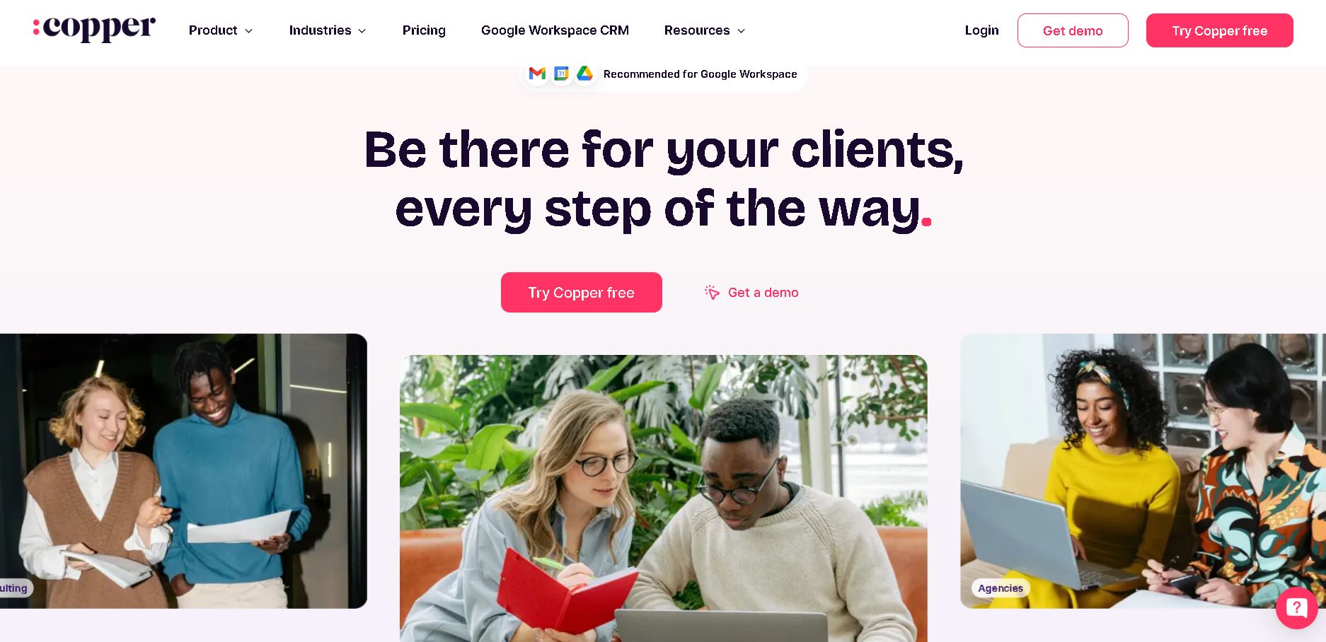5 Types of CRM Software: Which is Best for Your Business? 70 Copper homepage