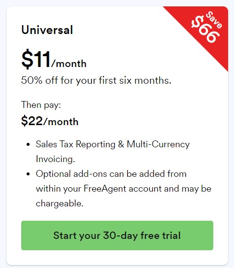 Freeagent pricing