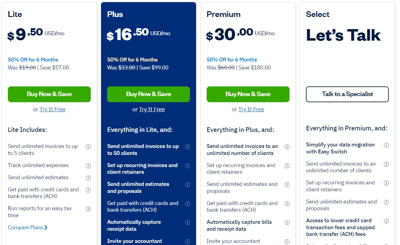 Freshbooks pricing