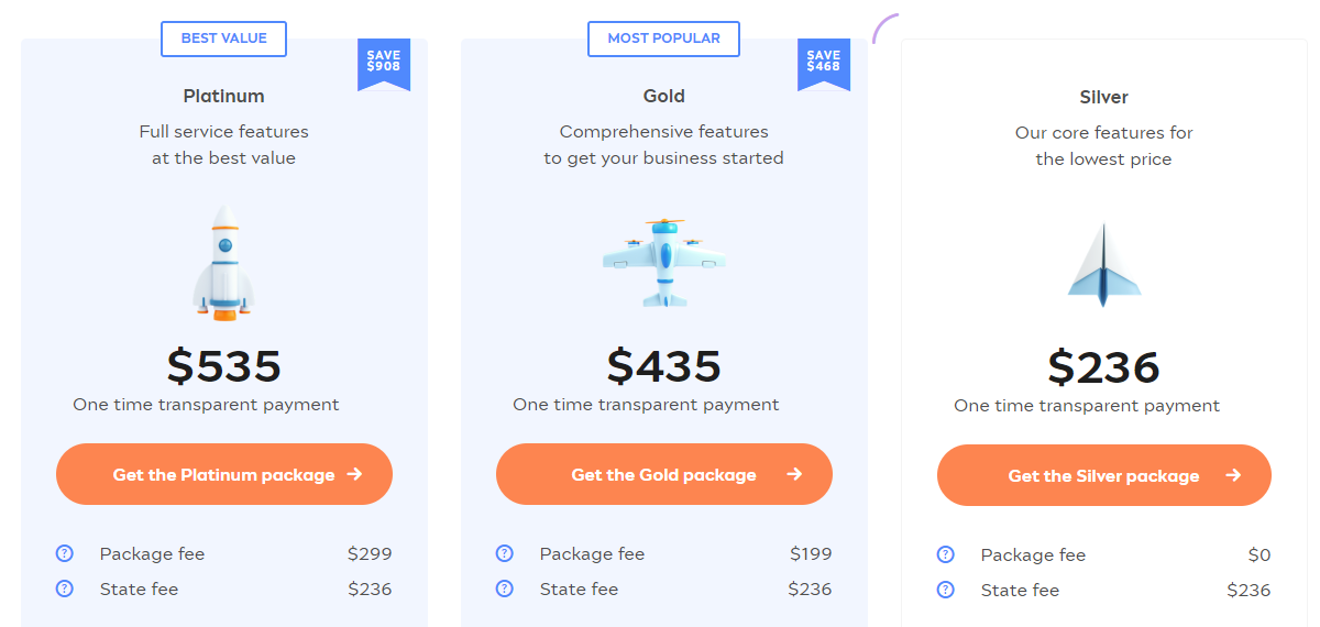 Incfile pricing plans
