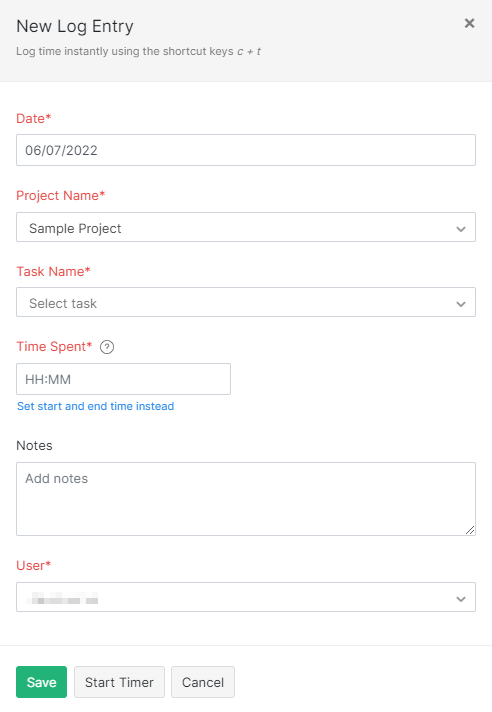 Project Time Tracking