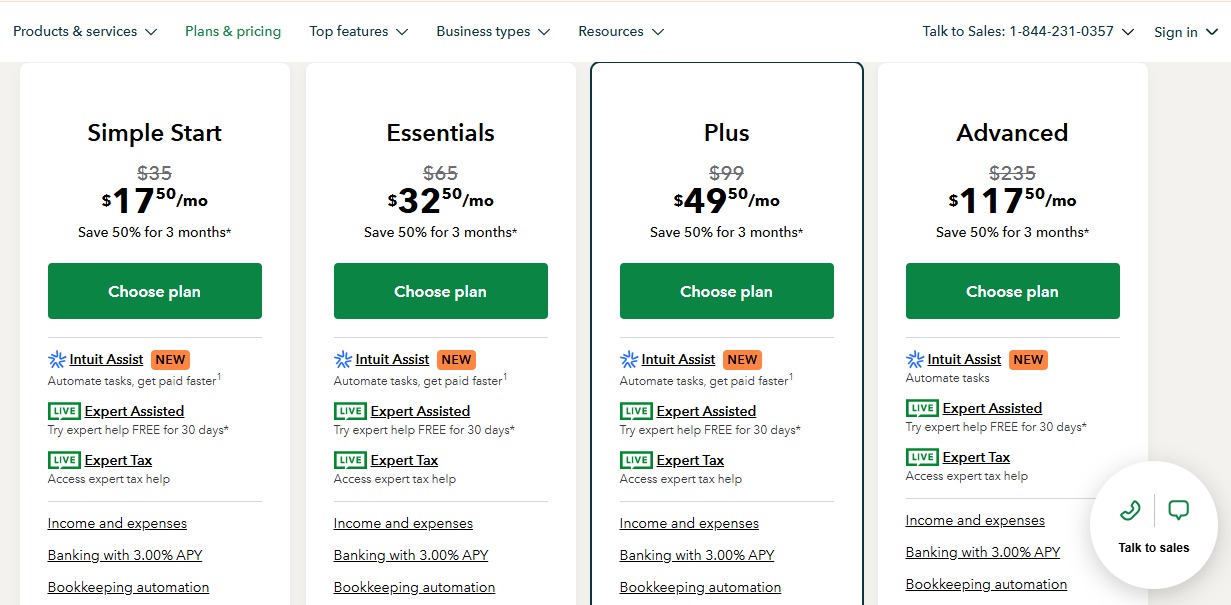 QuickBooks pricing