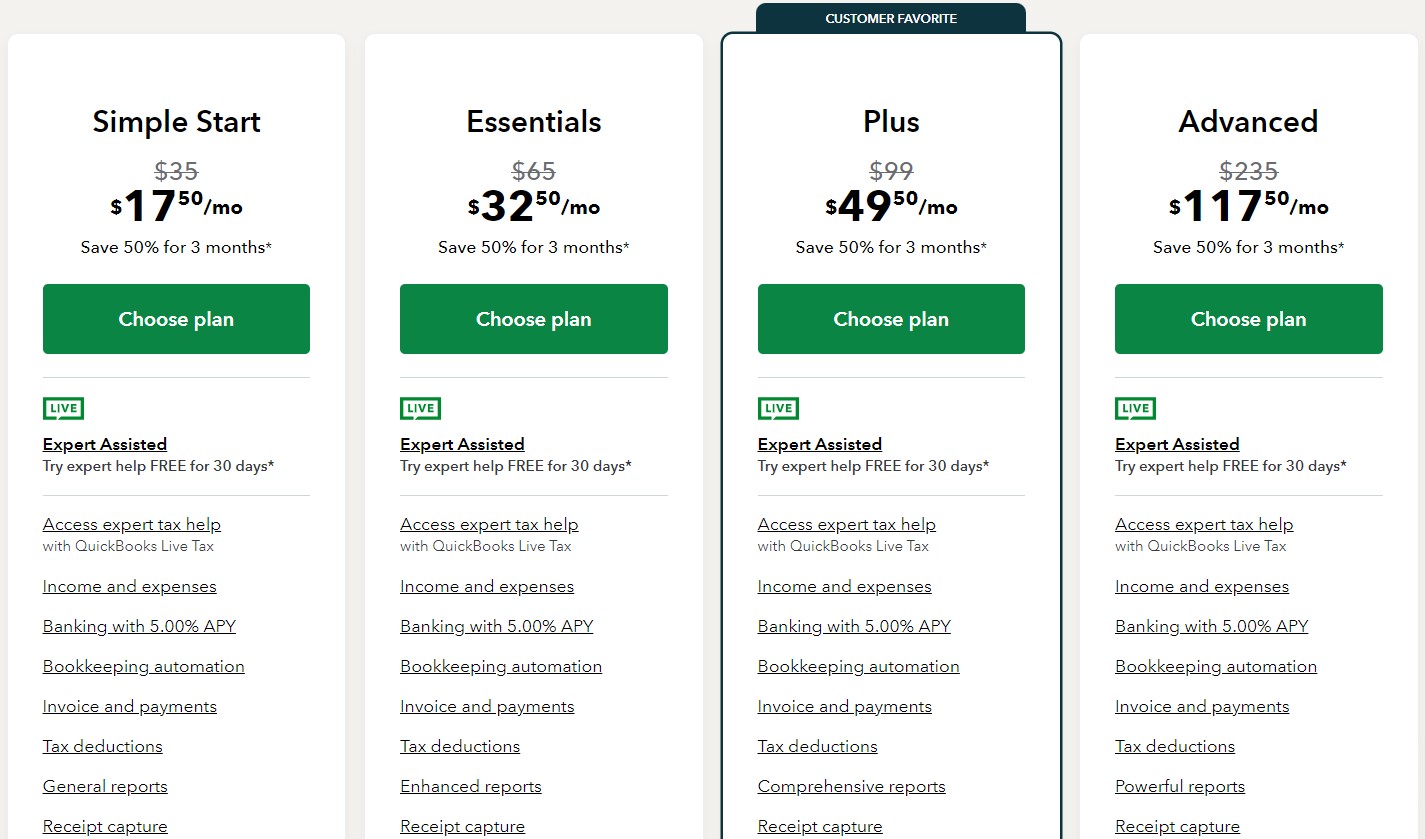 Quickbooks pricing