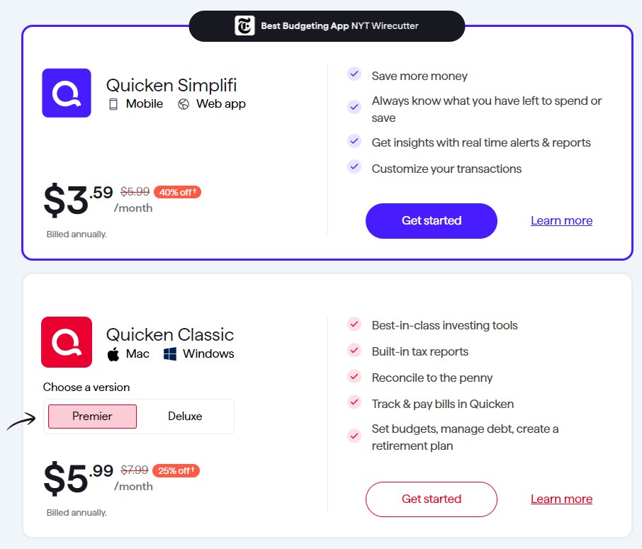 Quicken pricing