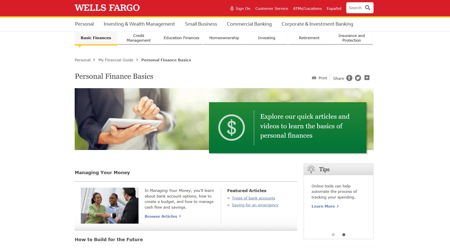 Wells Fargo educational resources