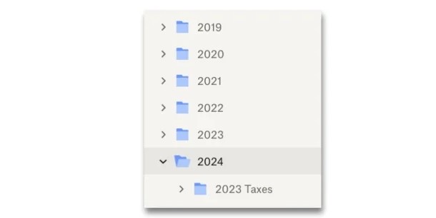 Year wise tax organization