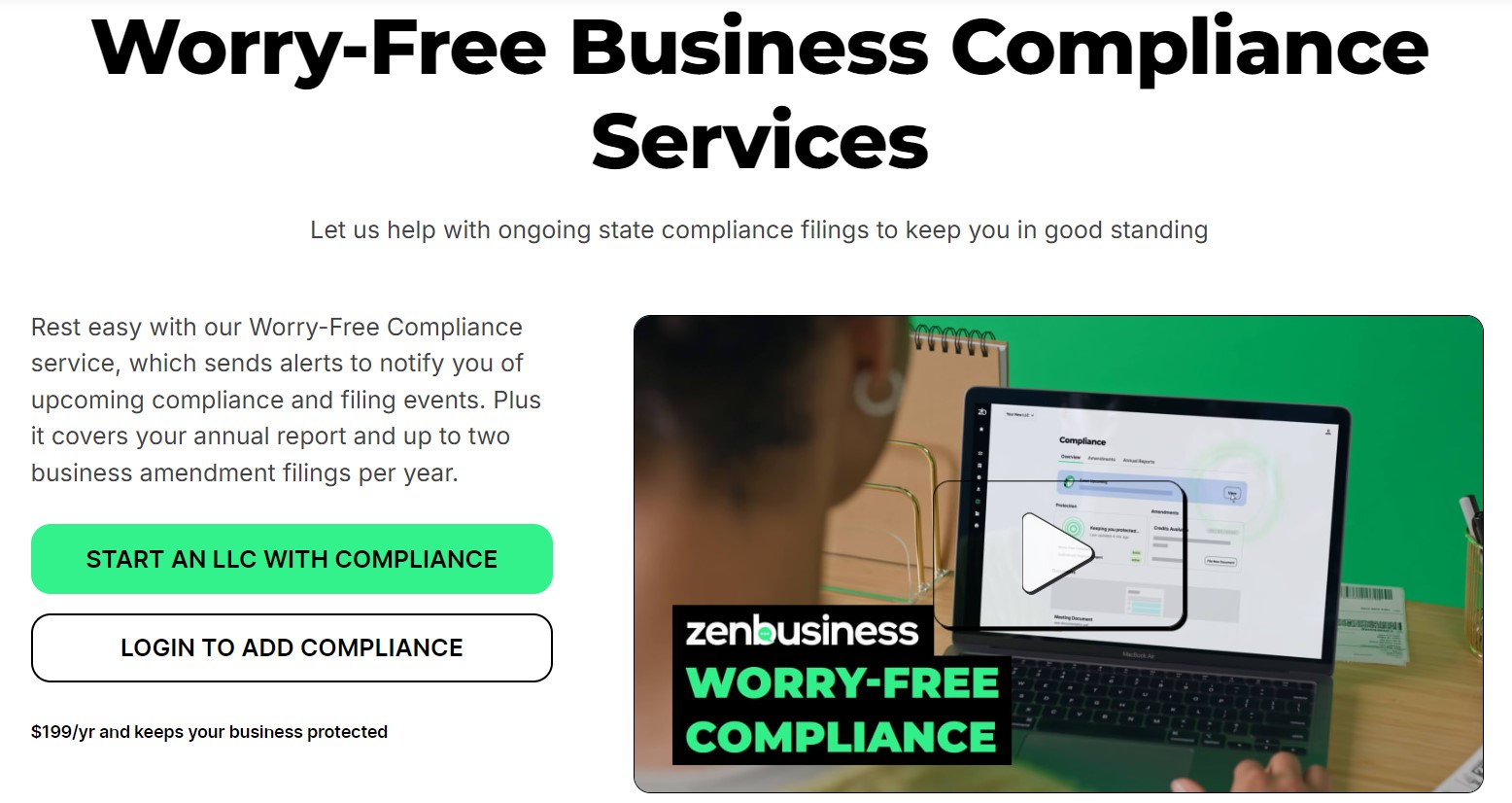 Zenbusiness worry free compliance