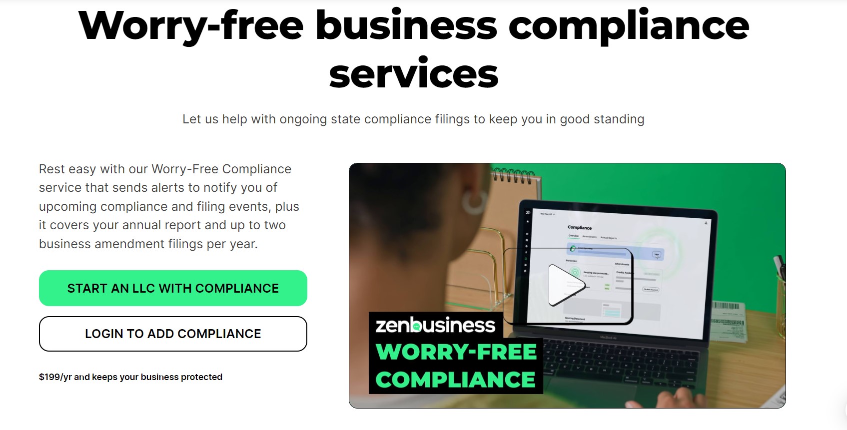 Zenbusiness worry-free compliance