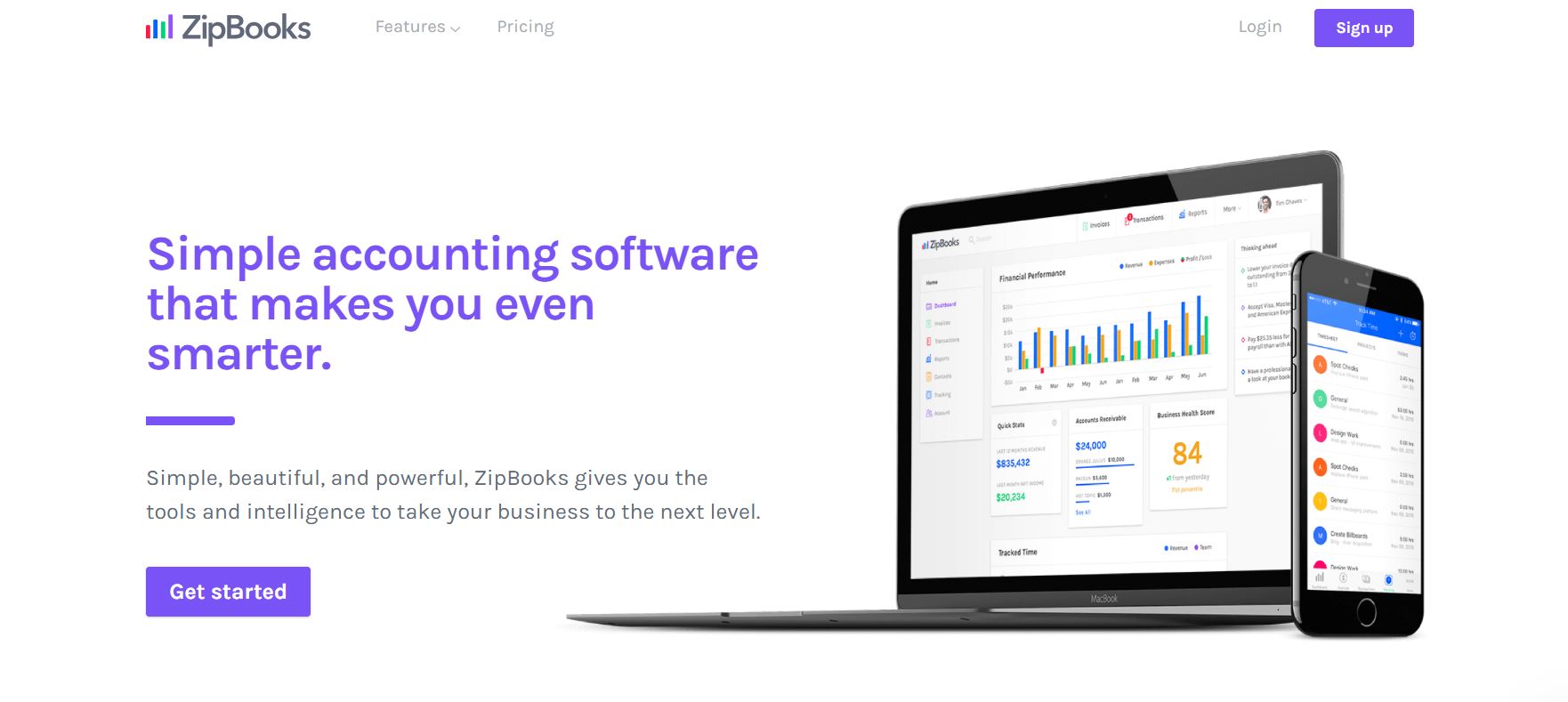 ZipBooks homepage