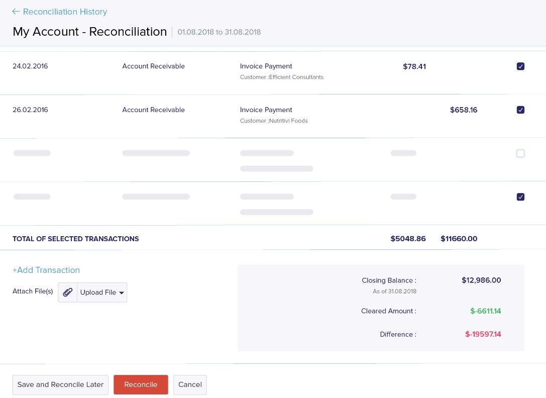 Zoho Books bank reconciliation