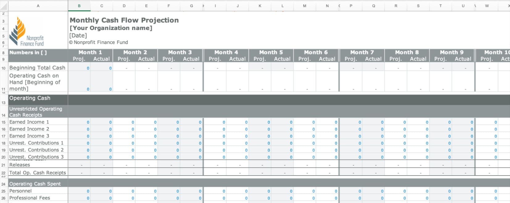 cash flow template