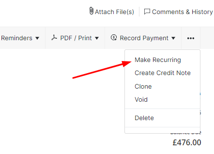 create recurring invoices